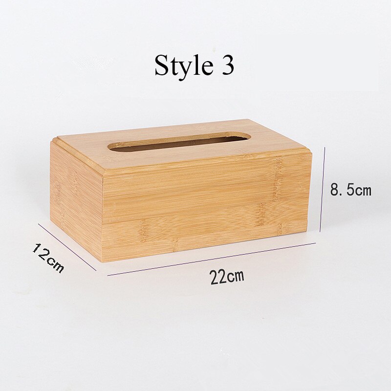 Bambus tissuekasse serviet holder hotel restaurant desktop papir opbevaring arrangør boligindretning: Stil 3