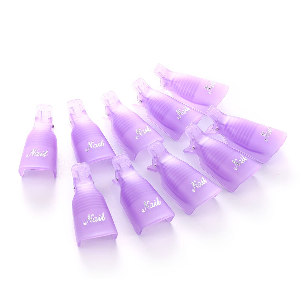 10 Stks/zak Nagellak Remover Set Plastic Hand Nail Soak Off Uv Gel Clip Cap Benodigdheden Voor Professionals Gereedschap manicure: TA383