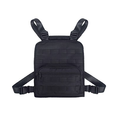 Bolso de aparejo en el pecho para mujer y hombre, bolsa cruzada de gran capacidad, estilo callejero, estilo hip hop, oxford, color negro: Default Title