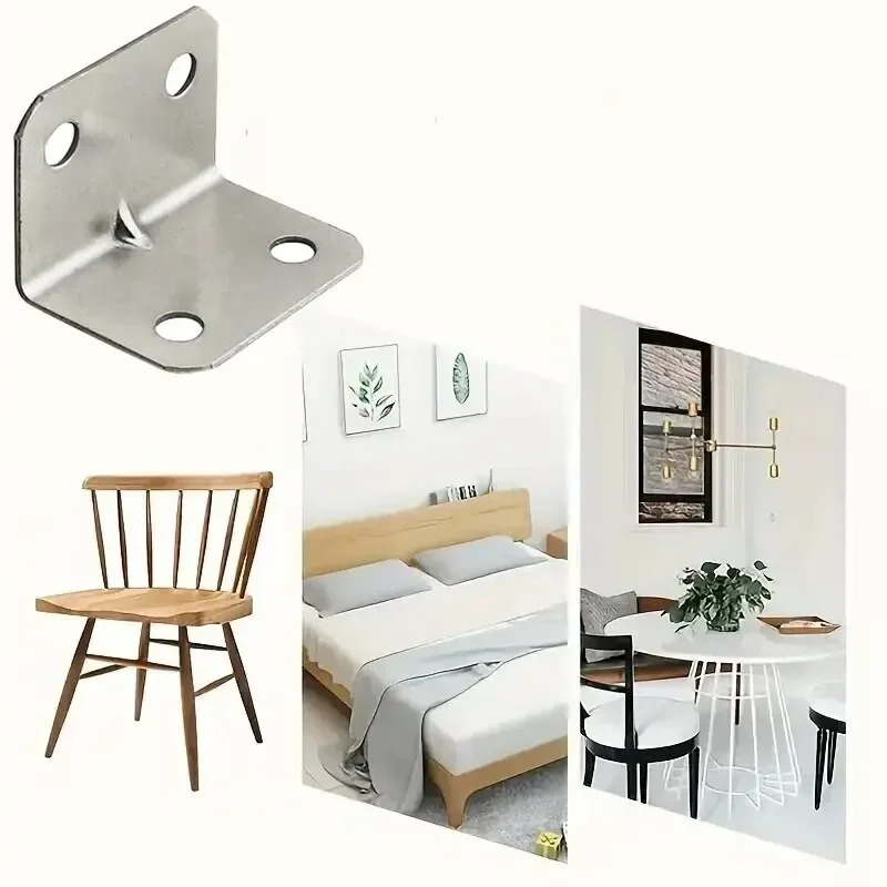 Mesa de tablero de hierro angular, silla, gabinete, armario, conector fijo, soporte de placa de hierro en ángulo de 90 grados