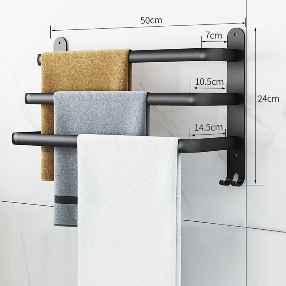1Pc 30/40/50Cm Aluminium Wand-Badkamer Handdoek Rack Keuken Handdoek Opknoping Bar Thuis levert: C 50cm