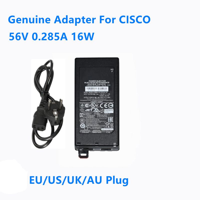 Genuine 56V 0.285A 16W Power INJECTOR Adapter POE16U-1AF 341-0556-01 For CISCO POE Power Supply Adaptor Charger