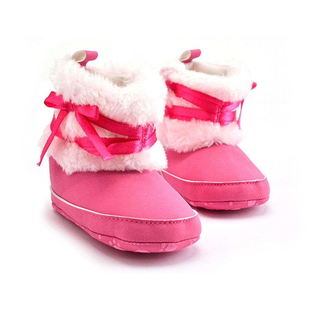 Neugeborenen Baby Mädchen Bowknot Schnee Stiefel Weiche Krippe Scheut Kleinkind stricken Faux Vlies Stiefel