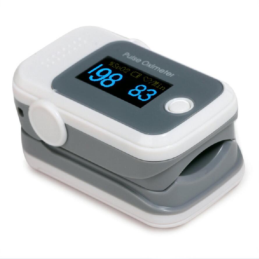 SpO2 PR Finger Pulse Oximeter OLED Screen Blood Oxygen Saturation Heart Rate Meter: Gray