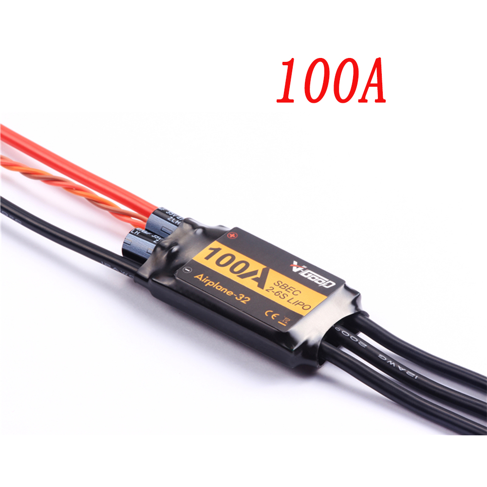 Newest VGOOD Brushless ESC 6A / 12A / 20A / 30 / 40A / 60A / 80A / 100A / 120A 2S 32-Bit With 1.5A SBEC for RC Airplane Accs: 100A