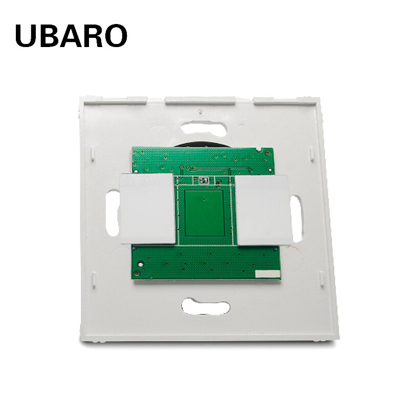 UBARO-Interruptor táctil de pared sin Panel de cristal para UE/Reino Unido, color blanco y negro, Material de PC, accesorios de pieza de Sensor eléctrico, 100-240V