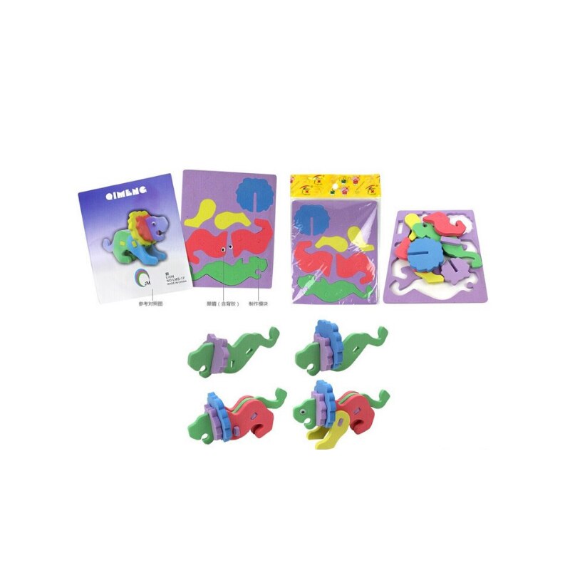 Saizhi Kids Puzzels Speelgoed Eva 3D Creatieve Diy Handgemaakte Intelligentie Ontwikkeling Dieren Puzzel Speelgoed Voor Kinderen SZ3036