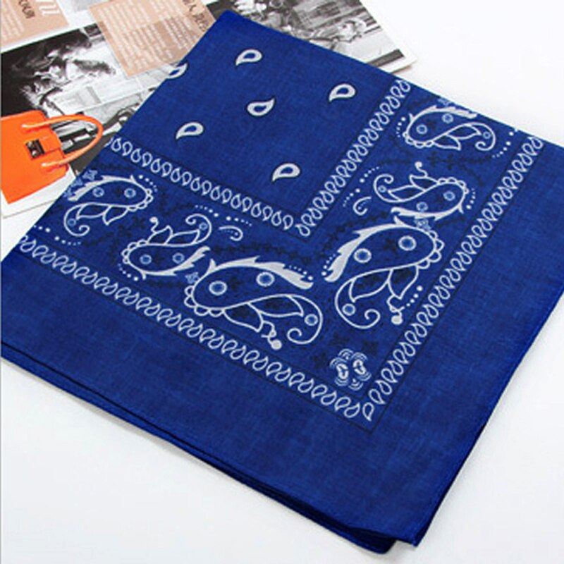Unisex Hip Hop Black Bandana Headwear Hair Band Neck Scarf Wrist Wraps Square Scarves Print Handkerchief Square Bandana: A-12