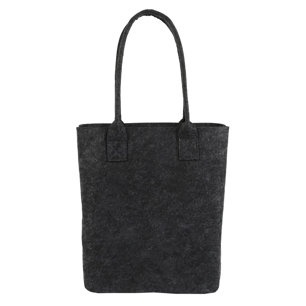 Vilt Boodschappentas Mode Vrouw Handtas Schouder Opslag Hand Zakken Zwart Grijs Eco Vriendelijke Dames Purse Pouch Totes tas: Dark Grey