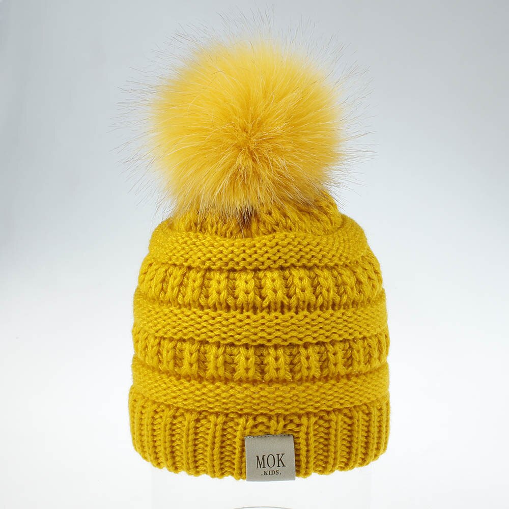 Chapeau en laine tricoté pour garçons et filles, modèle d&#39;hiver , joli grand chapeau boule de cheveux, 7 couleurs, accessoires photo, chapeau pour -né,: 5