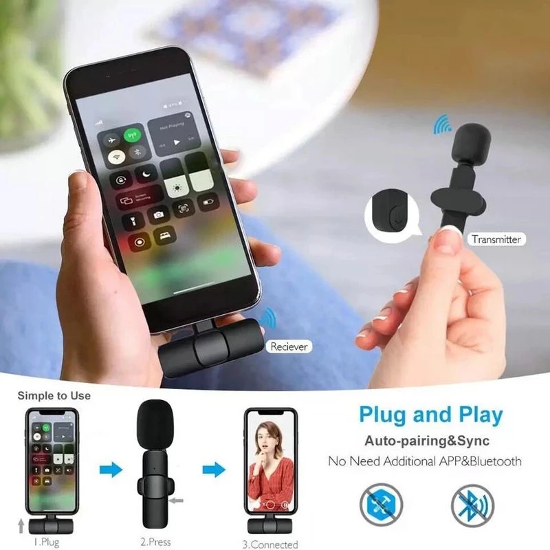 Lavalier Buttonhole Wireless Lapel Microphone Bluetooth Mic Mini For Cell Mobile Phone Tiny Micro Tie Small Mike Sound Mikrofon