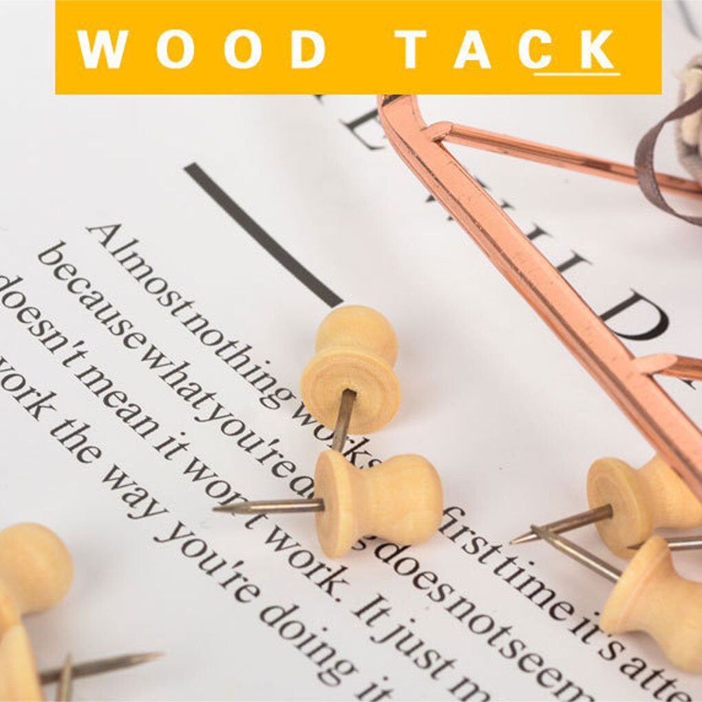 18/60/100pcs Straw Hat Shape Tacks Wooden Thumb Boards Map Photos Posters Calendar Craft Projects Pins Home Binding Supplies