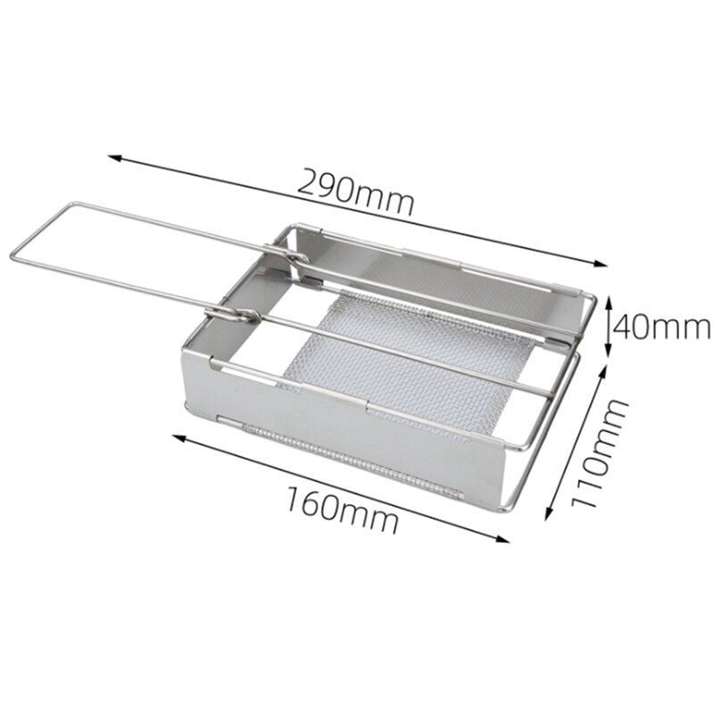 Foldable Stainless Steel Toaster Plate Portable Outdoor Camping Bread Toaster Grill for Hiking Picnic Bread Toaste Grill