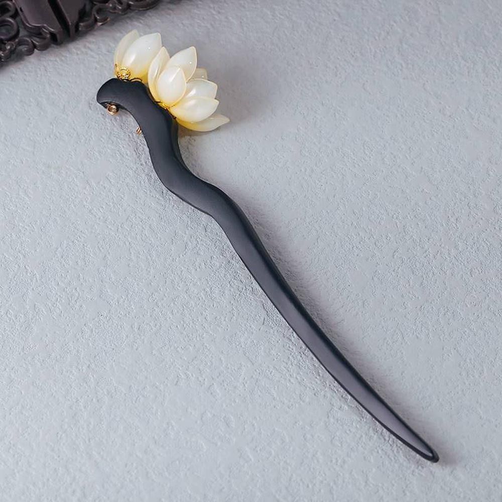 Horquillas trenzadas de acetato para mujer, tocado de flores, horquilla China para el cabello, pinzas para el cabello de madera, horquillas Hanfu coreanas