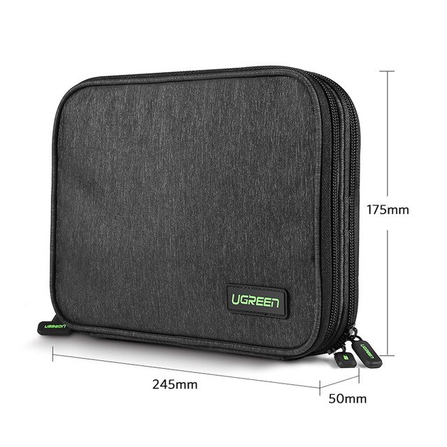 Ugreen harddisk veske power bank veske oppbevaring bæreboks for ipad mini iphone ssd ekstern harddisk disk usb kabel bag: Default Title