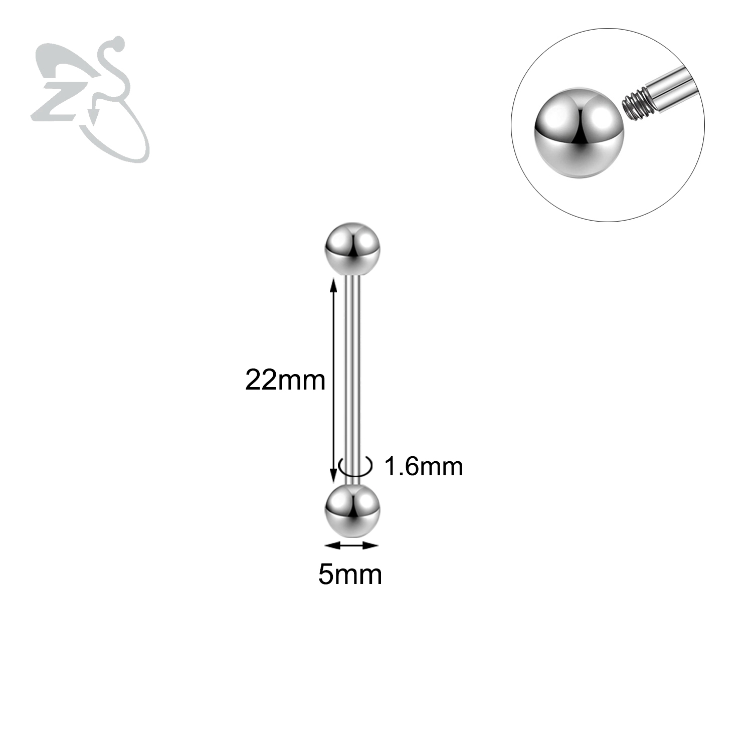 ZS 1 pieza 14G/16G Acero inoxidable largo Industrial Piercing barra cartílago pendiente Piercing 12/14/16/18/20/24/28/32/40/45/48/60mm: Bronce antiguo plateado