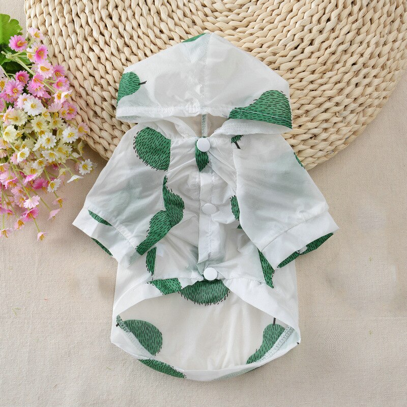 Pet Dog Sun Protection Clothing Colorful Fruits Print Sun-proof Puppy Cat Summer Outdoor Raincoat Sunscreen Clothes
