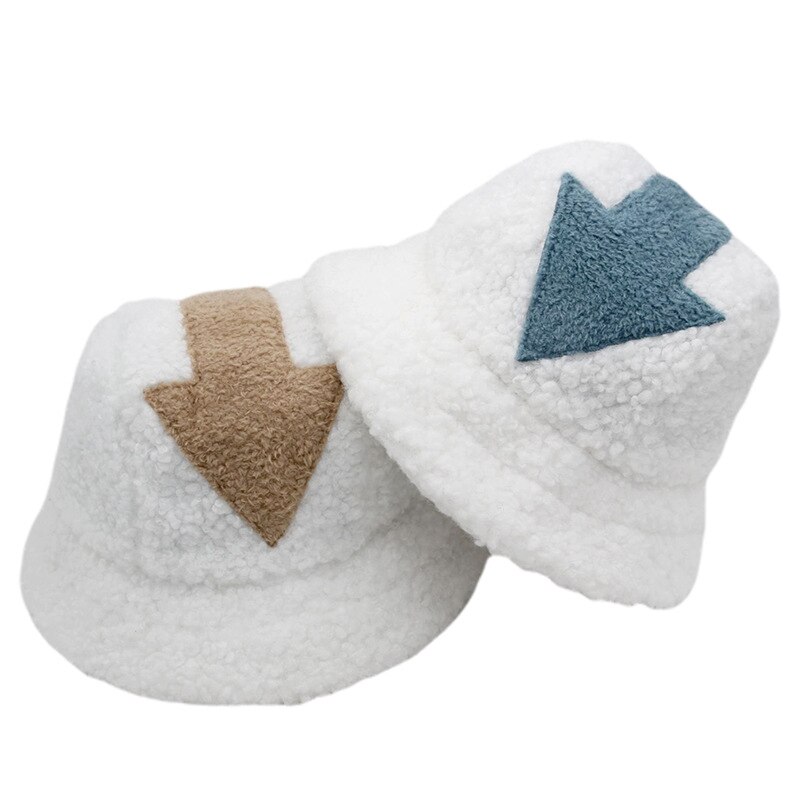Winter Bucket Hat Hip Hop Lamb Wool Fishing Cap Bucket Hat Plaid Warm Men Women Wool Hat Tide Flat Top Hats