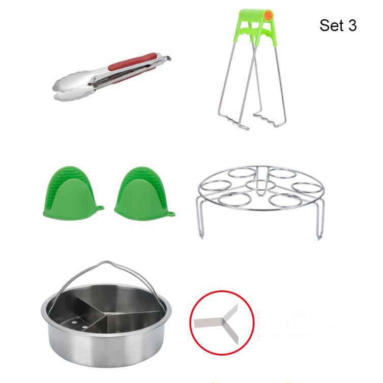 Tillbehör för omedelbar pottuppsättning vegetabilisk ångkorg äggkokare rack non-stick springform pan skål maträtt klipp köksredskap: Ljusgul