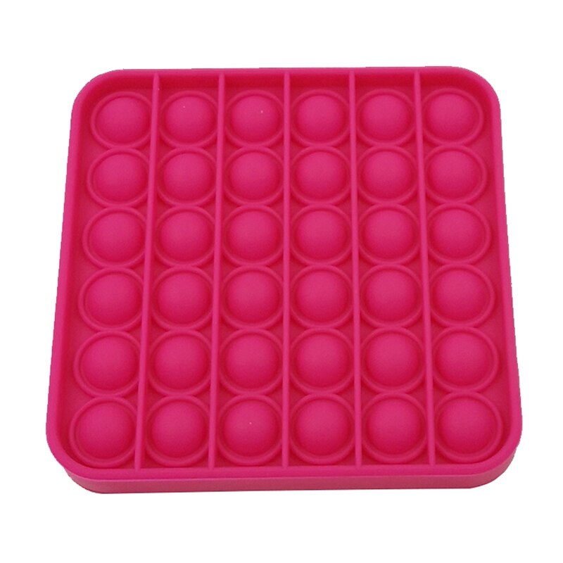 Push Pop Bubble Fidget Toy Push Pop Antistress Toys Round Fidget Sensory Juguete Silicone Stress Reliever Playing Board: Square Board-Red