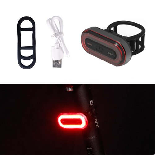 Usb Oplaadbare Fiets Achterlicht Fietsen Led Achterlicht Terug Lamp Zaklamp Voor Fiets Vouwfiets Accessoires Achterlicht: red light