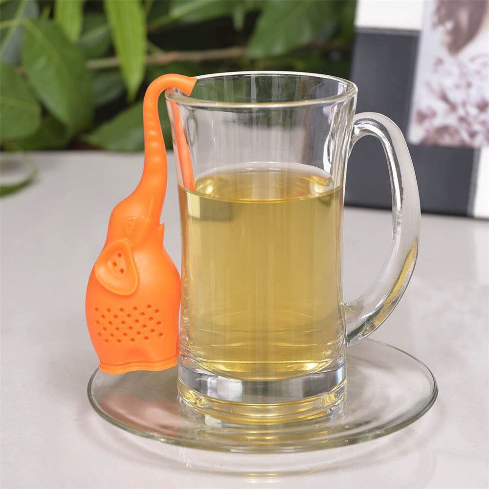 LINSBAYWU Kleine Olifant Theezeefje Siliconen Dier losbladige Thee-ei Filter Diffuser Fun Thee Accessoires