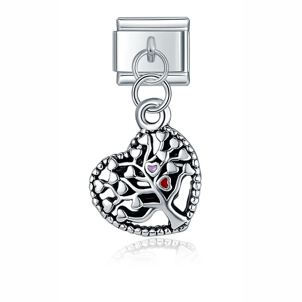 Quiges - 9mm Italiaanse Stijl Charm Link Module RVS Kat voor Italiaanse