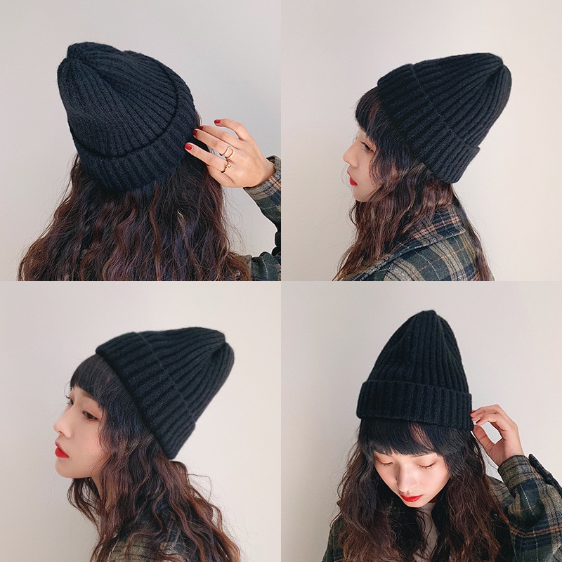 Mltbb Wol Winter Hoeden Voor Vrouwen Solid Candy Kleur Breien Mutsen Hoed Vrouwelijke Zachte Kpop Stijl Skullcap Meisjes Bonnet gorro
