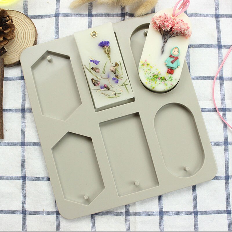 6 Holte Diy Silicone Klei Aromatherapie Tabletten Mallen Ambachten Opknoping Ornamenten Wax Mallen Resin Mold Craft Moulds