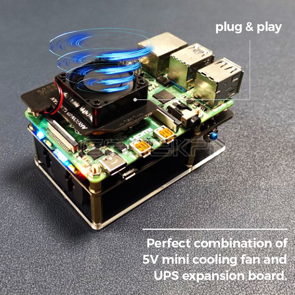 Geeekpi Raspberry Pi 5V Mini Cooling Fan PWM Fan for Raspberry Pi 3B / 3B+ / 4B