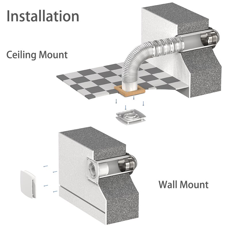 4" 6" 100mm 150mm Kitchen Bathroom Toilet Wall Axial Decorative Extractor Ventilation Fan 230V