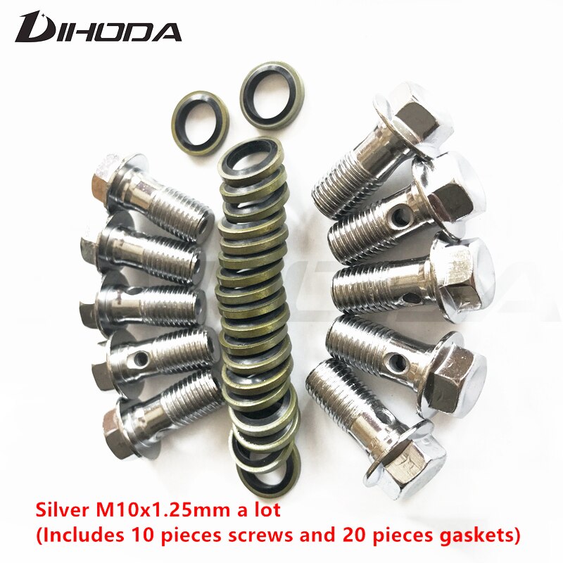 Motorcykel bremsekaliper banjo bolt olieaftapningsskrue / hul skrue  m10 x 1.25mm m10 x 1mm til hovedcylinder til bremseslange