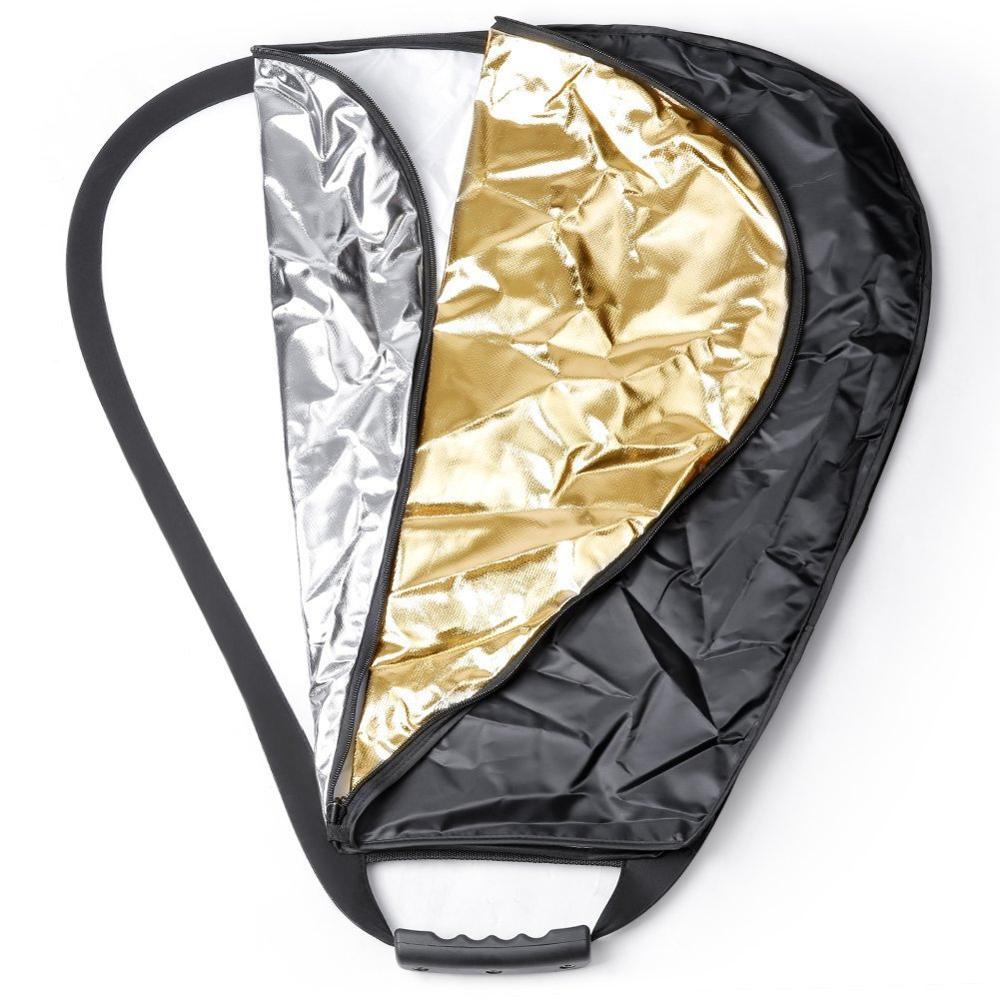 Neewer 60 cm 5 in 1 Collapsible Triangle Multi Camera Lighting Reflector Diffuser Kit w/ Grip and Carrying Case for Photography