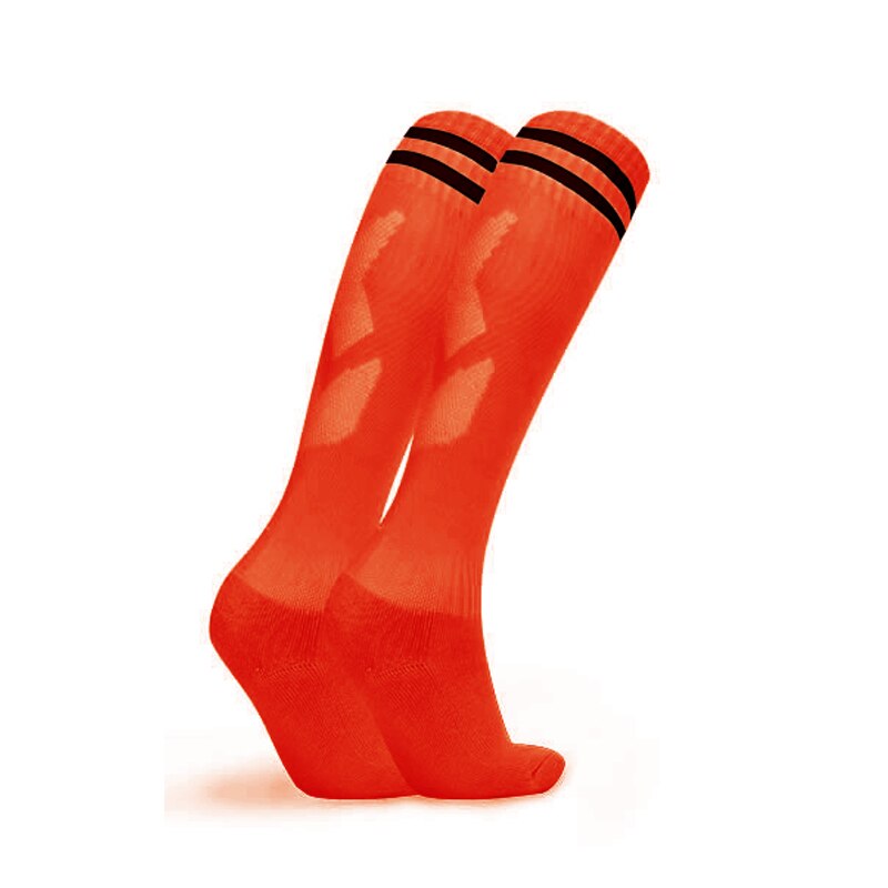 JIANFEI Professionelle Kinder Sport Fußball Socken Anti Slip Fußball Laufen Lange Strumpf Über Knie Gummi Socken: Orange