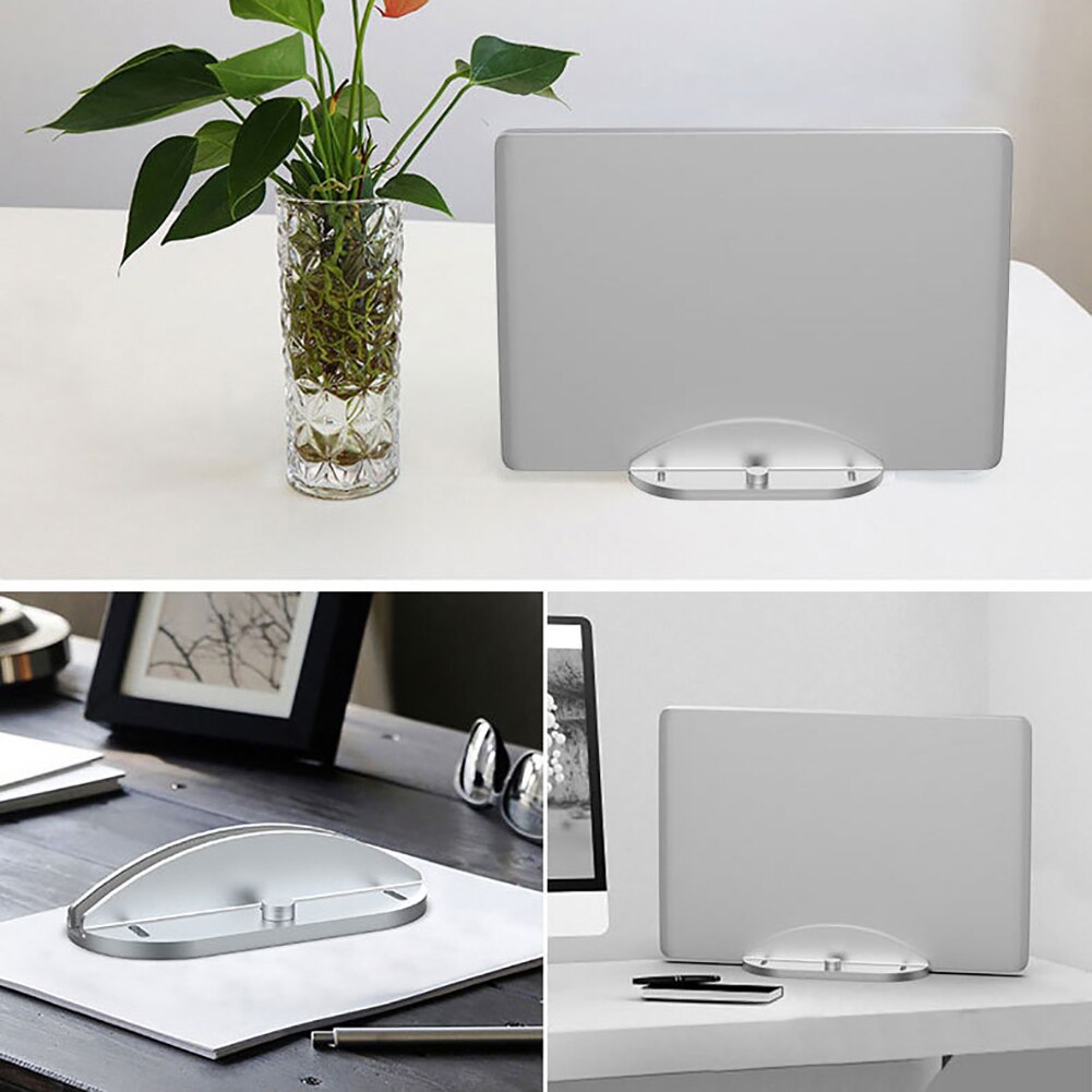 Aluminum Space-Saving Vertical Laptop Stand Double Desktop Stand Holder With Adjustable Dock Mounts For Book Accessories