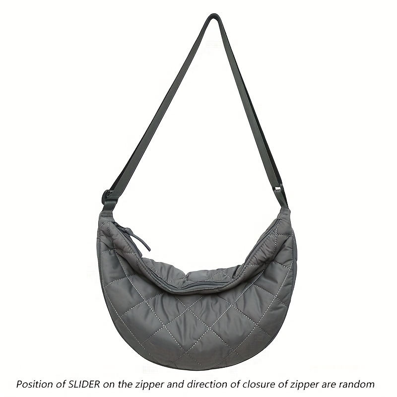 Bolso de hombro acolchado informal para mujer, bandolera acolchada de algodón acolchado, bolsa nube de burbujas de Color sólido: Azul