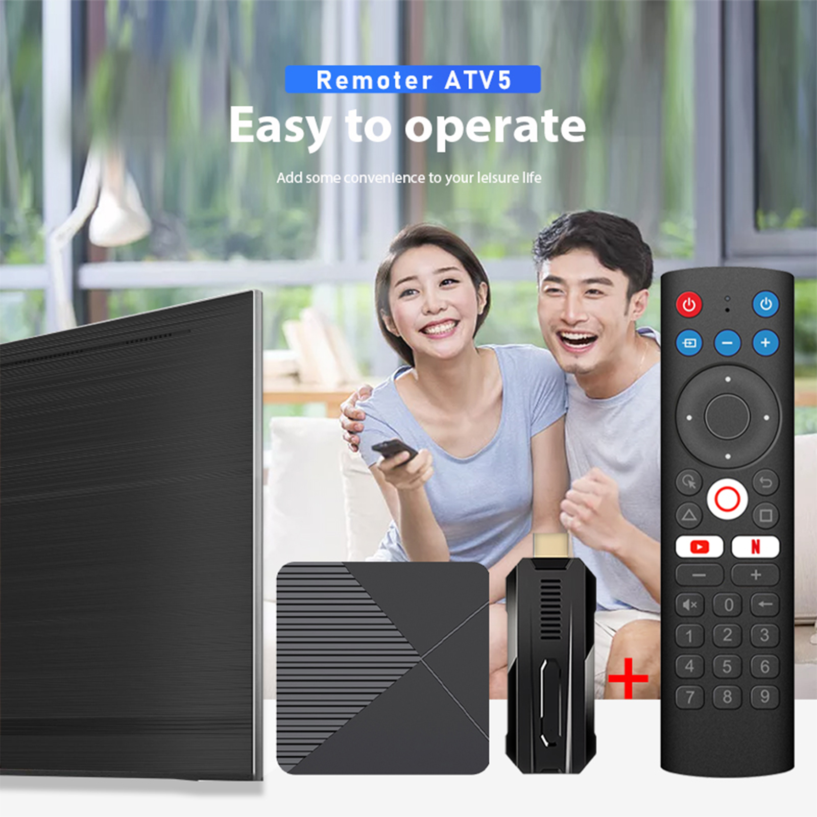 Boxput Remoter ATV5 BT voice Remote Control with IR Learning Function Dedicated Remoter for iATV R3 TV Stick iATV R5 TV Box