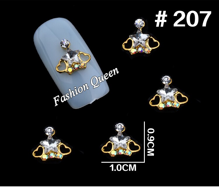 10pcs Kroon Charme Glitter Clear Rhinestone Nail Decorations 3d Legering Nagel Sieraden DIY Nail Art Studs Gereedschap