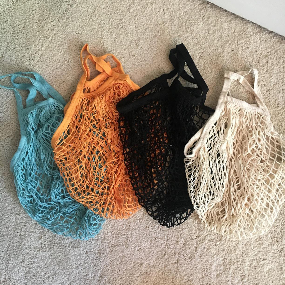 Totes Gittergewebe Tasche Baumwolle Schnur Produzieren Einkaufen Schildkröte-taschen Lebensmittel Kurzen Griff Netz Schulter-Tasche Obst Gemüse wiederverwendbar