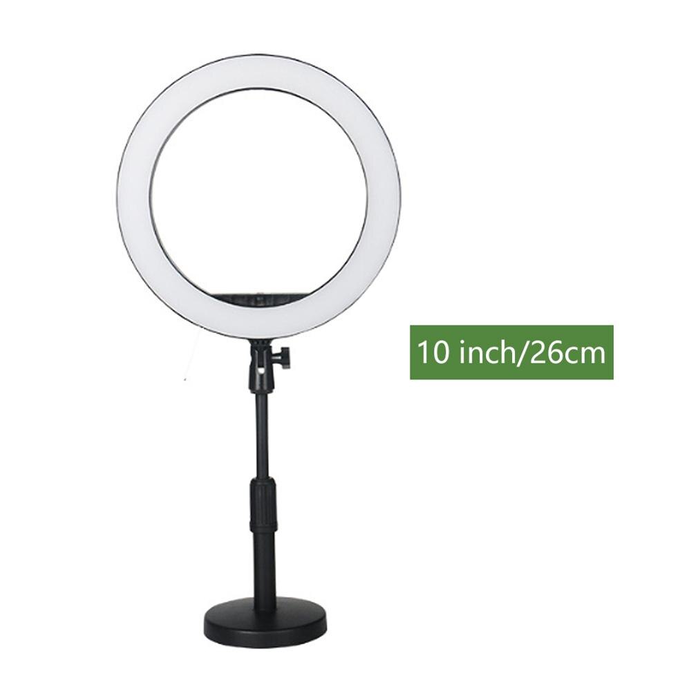 6/10 pollici A LED Selfie Anello di Luce foto per Live/Riprese Video Dimmable youtube con Supporto Da Tavolo 3000-5000K Trucco Luce di Riempimento: 10 inch 26cm