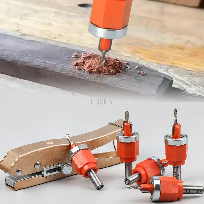 Countersink Drill Bit Set with Edge Banding Punching Pliers Carpentry PVC Card Punching Pliers Iron Screw Nail-eyes Masking Tool