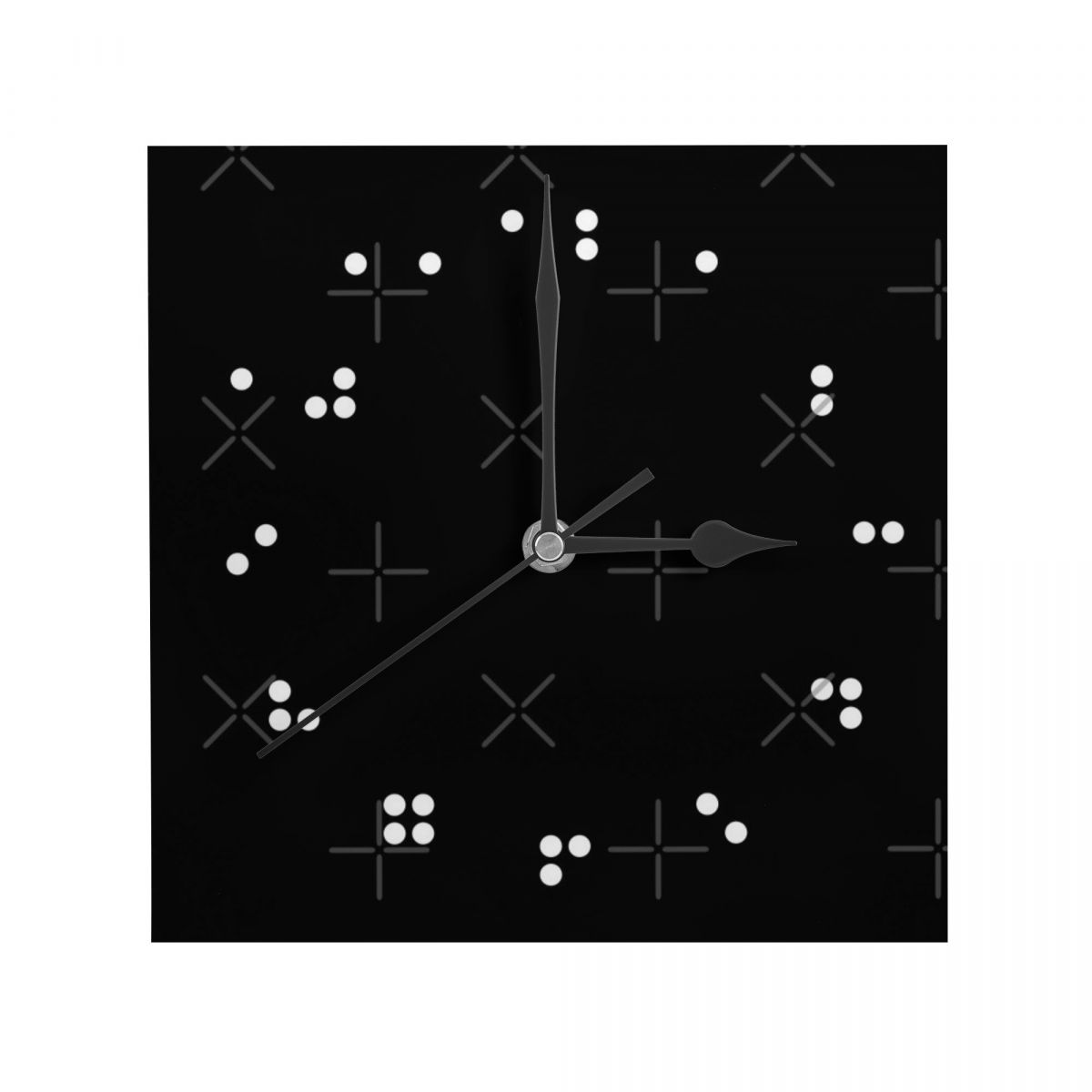 Black Braille Watches Wall Decor Room Wall Clock Wall Panel Interior Large 3D Wall Clock