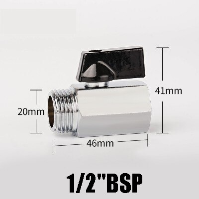 1/8" 1/4" 3/8" 1/2" Threaded Mini Brass Ball Valve BSP Male To Female Air Compressor Water Gas Oil Shut Off Valve: Female Male 04