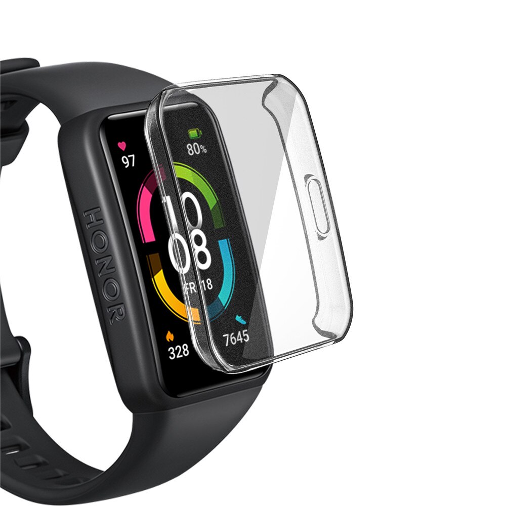 Funda protectora de TPU para reloj Honor Band 6, funda de silicona suave de cobertura completa, Protector de pantalla para Huawei Honor Band 6, accesorios: transparent