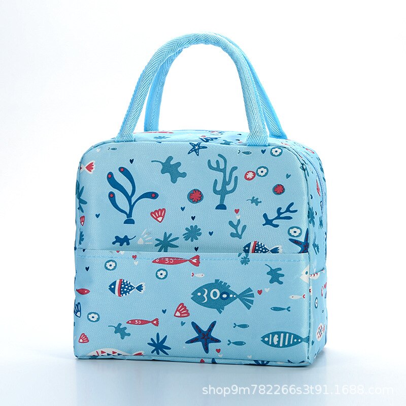 Japanness Aluminium Folie Verdickt und Einfache Hand Durchführung Mittagessen Tasche Oxford Tuch Große Kapazität Mittagessen Tasche Thermische Isolierung: Fish