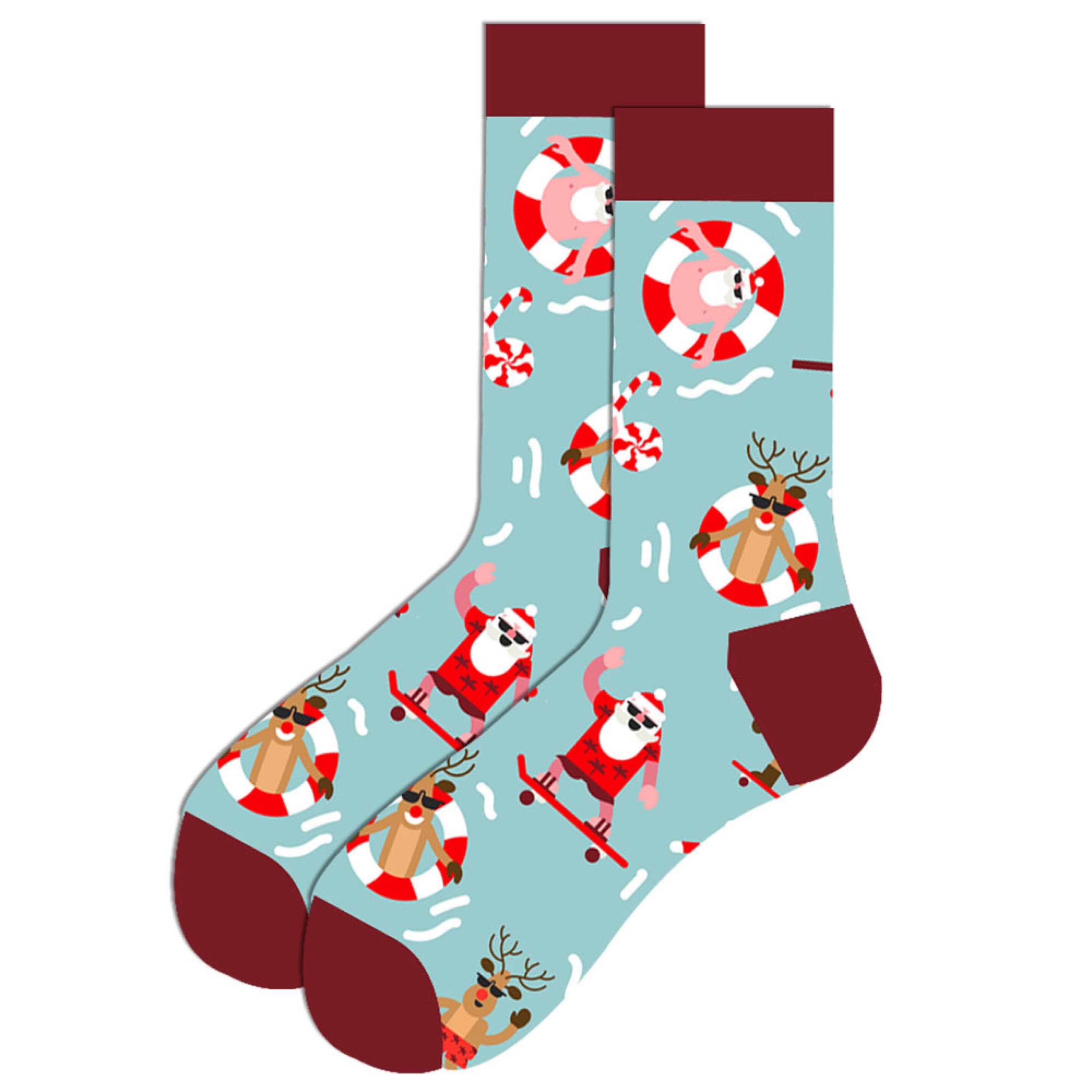 Chaussettes De Noël Drôles En Coton – Pour Hommes Et Femmes, Motifs Festifs, Antidérapantes, Confort Hiver
