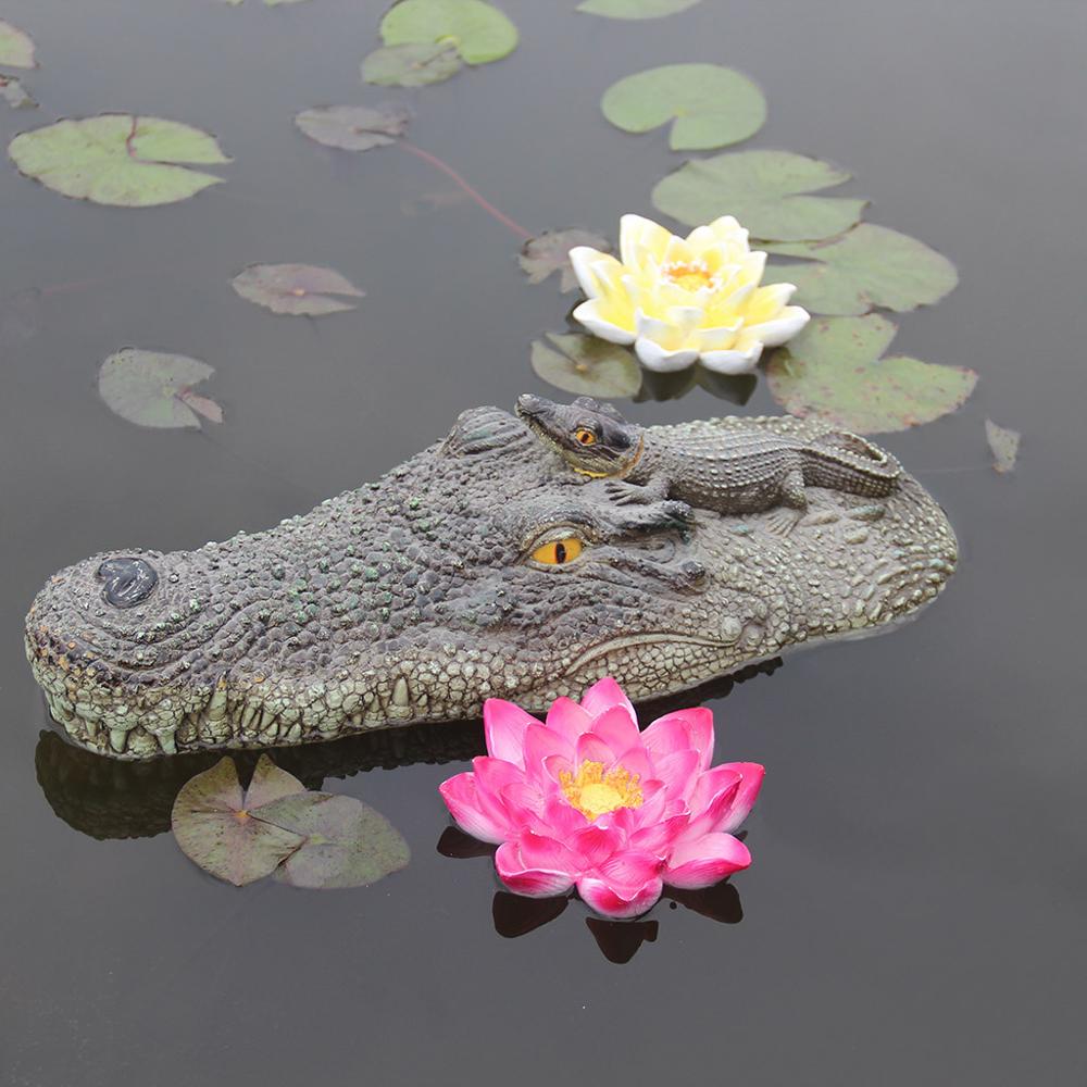 Floating Crocodil e Water Decoy Garden Pond Art Decor for Goose Control Simulation Foam Crocodil Home Garden Decoration