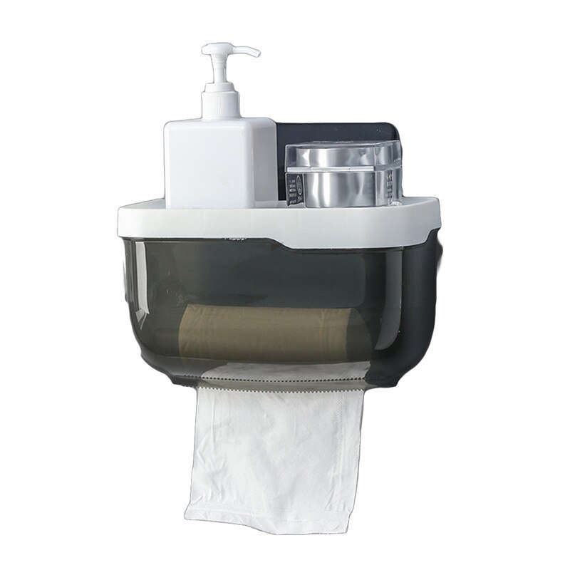 Wall-Mounted Tissue Box, Bathroom Waterproof Toilet Paper Holder, Paper Towel Box Organizer Household