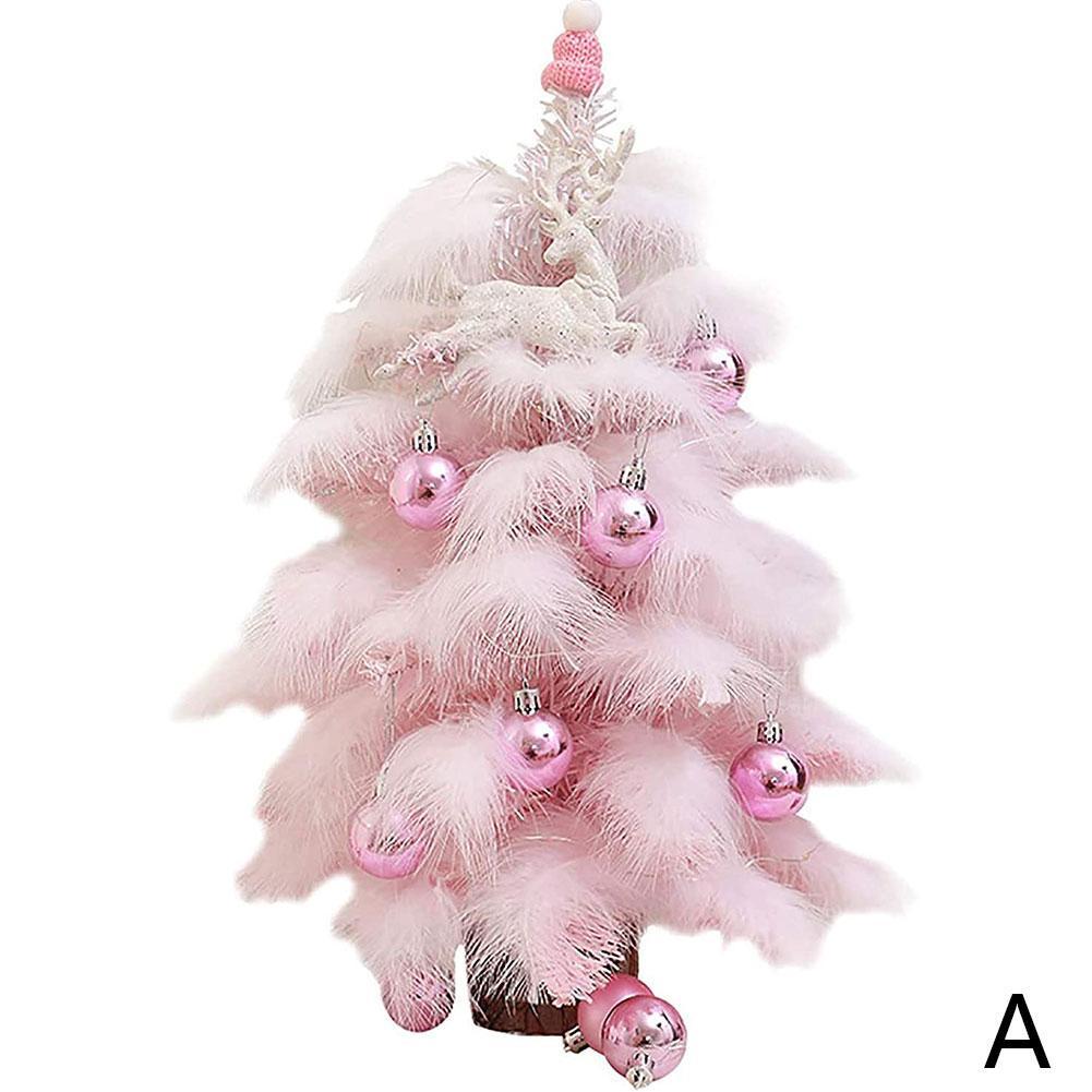 Netto Rood Roze Veer Kerstboom Kerst Ornamenten Ornamenten Handgemaakte Kerstboom Kunstmatige Decoratie P2E7: A