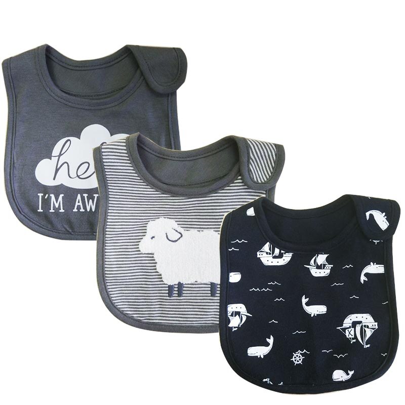 Tender Babies 3 Piece bavoir bandana Baby Boy Girl Bib Towel Saliva Waterproof Kids Cartoon Pattern Clothes saliva bib
